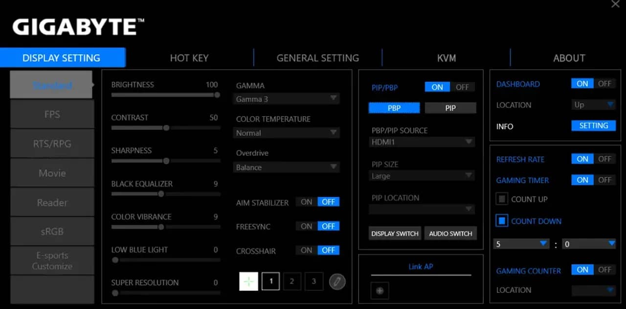 Hiệu chỉnh OSD Sidekick giúp tối ưu hiệu suất của màn hình Gigabyte