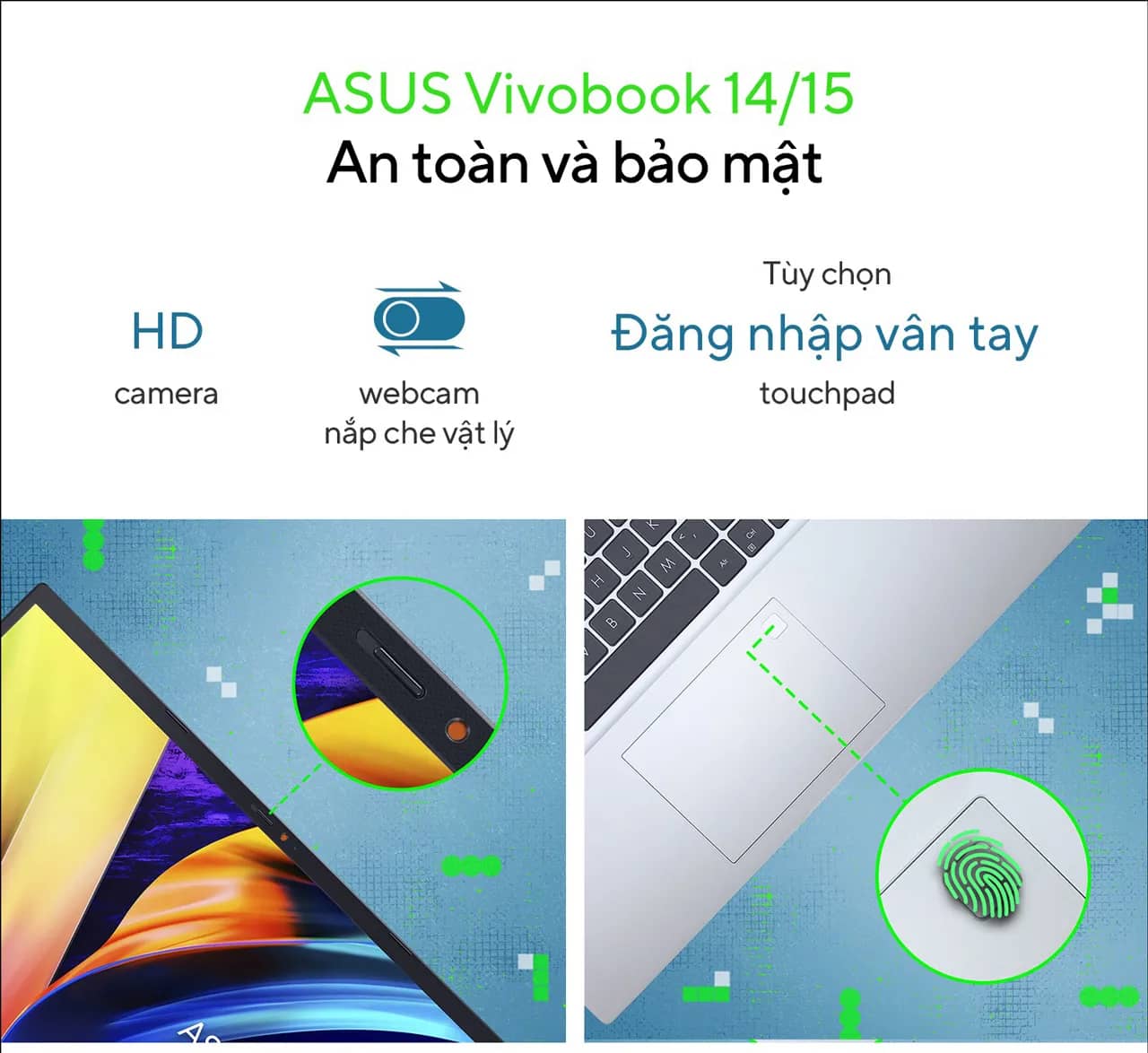 tính năng bảo mật của asus vivobook