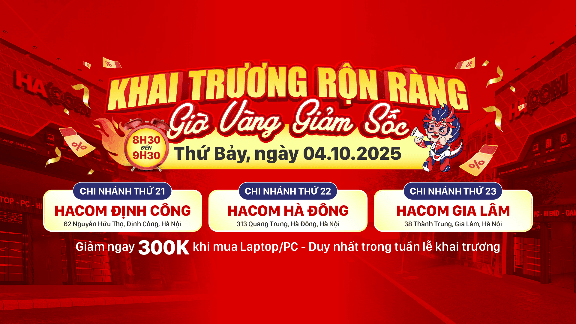 HACOM khai trương 3 chi nhánh