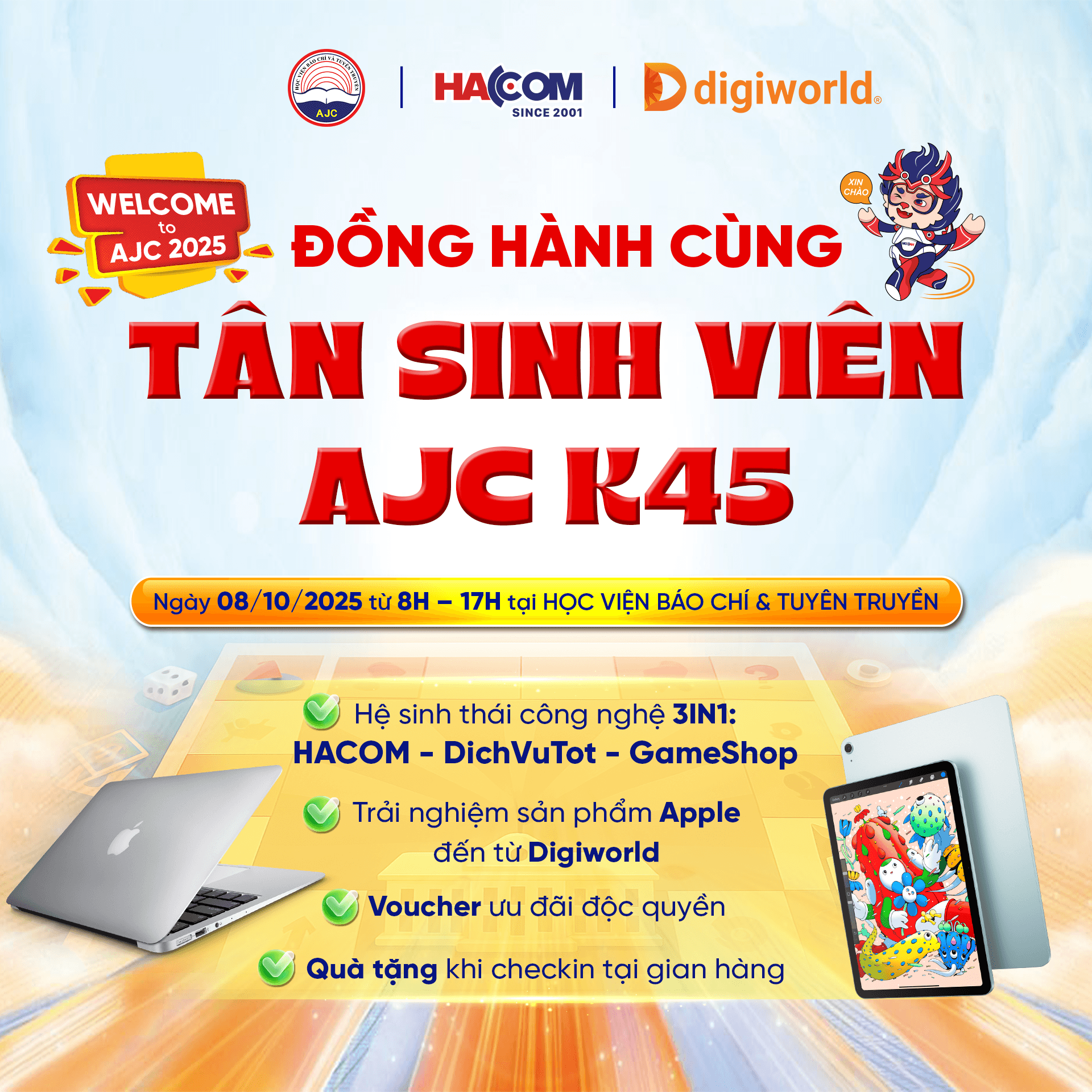 HACOM x Digiworld đồng hành cùng tân sinh viên K45 AJC - Ảnh 1