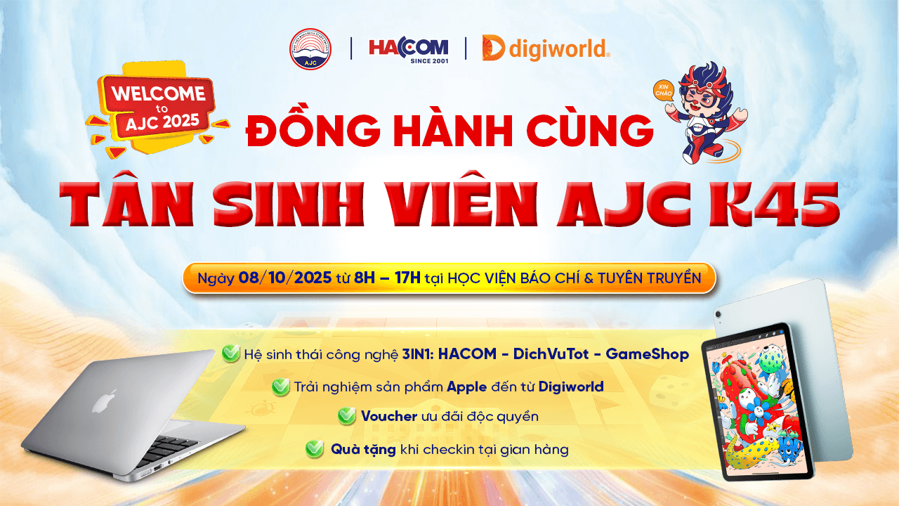 HACOM x Digiworld đồng hành cùng tân sinh viên K45 AJC