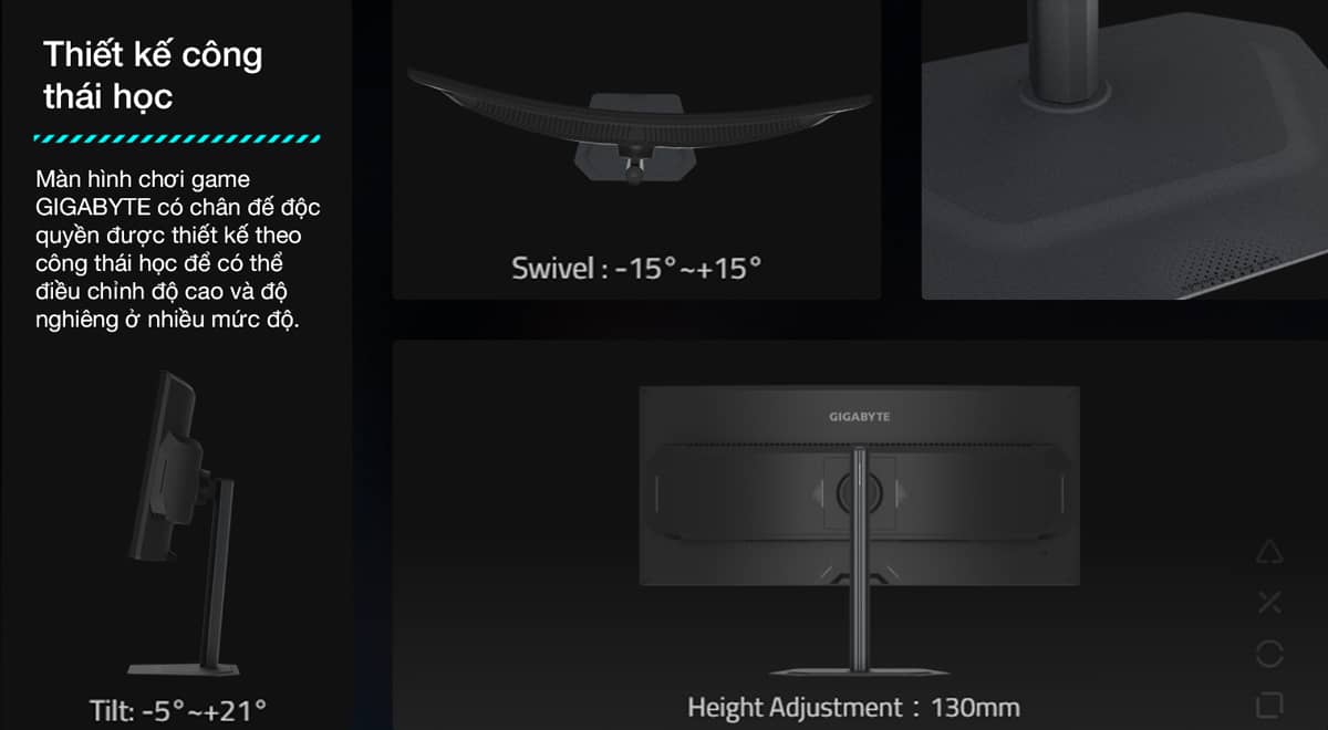 G34WQC2 sở hữu thiết kế độ cong 1500R được nghiên cứu tỉ mỉ để phù hợp với tầm nhìn tự nhiên của mắt người