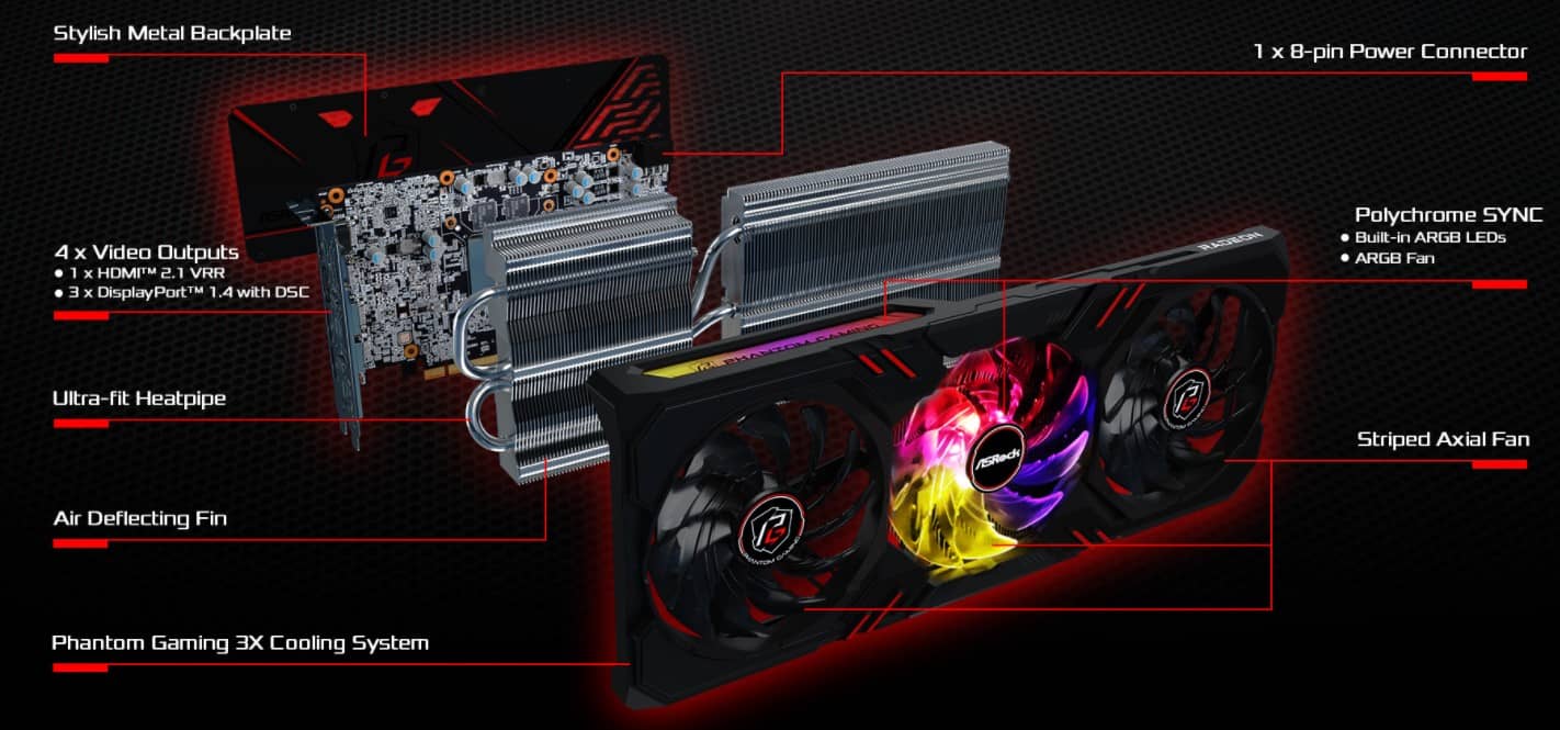 Card màn hình Asrock RX 6600 XT PGD 8GO