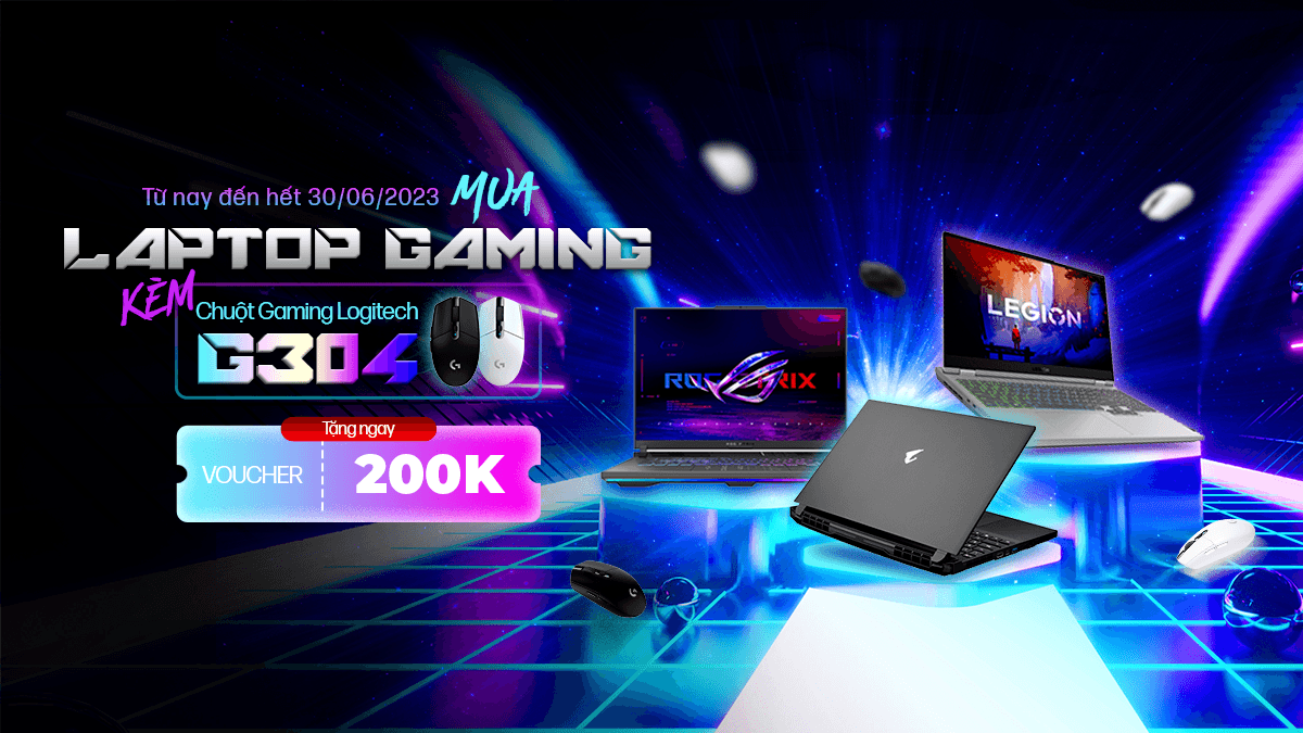Mua laptop tặng ngay 200k khi mua kèm chuột Logitech G304