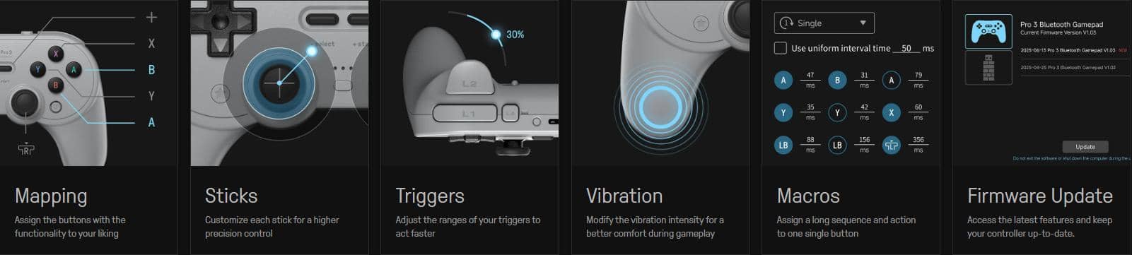 Tay cầm chơi game 8BitDo Pro 3 Bluetooth Gamepad 7