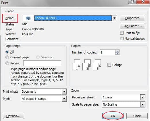 Hoàn thành cài đặt máy in Canon 2900 cho Win 10