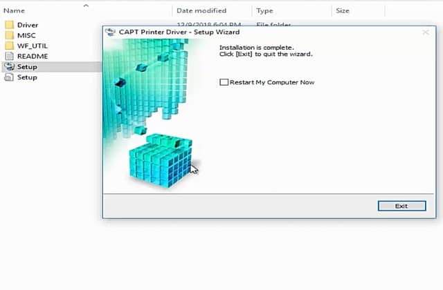 Chọn Restart My Computer Now và click Exit
