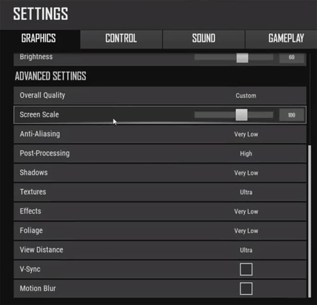 Setting game để tăng FPS PUBG PC