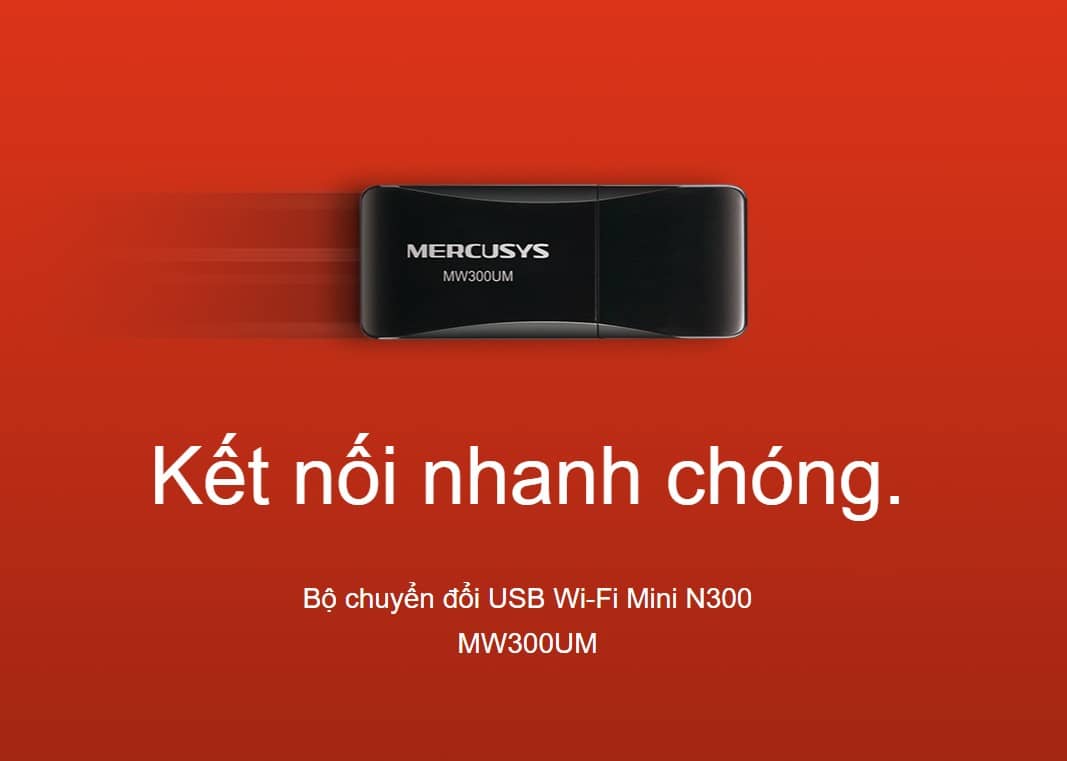 Card mạng không dây USB Mercusys MW300UM Tốc độ N300Mbps