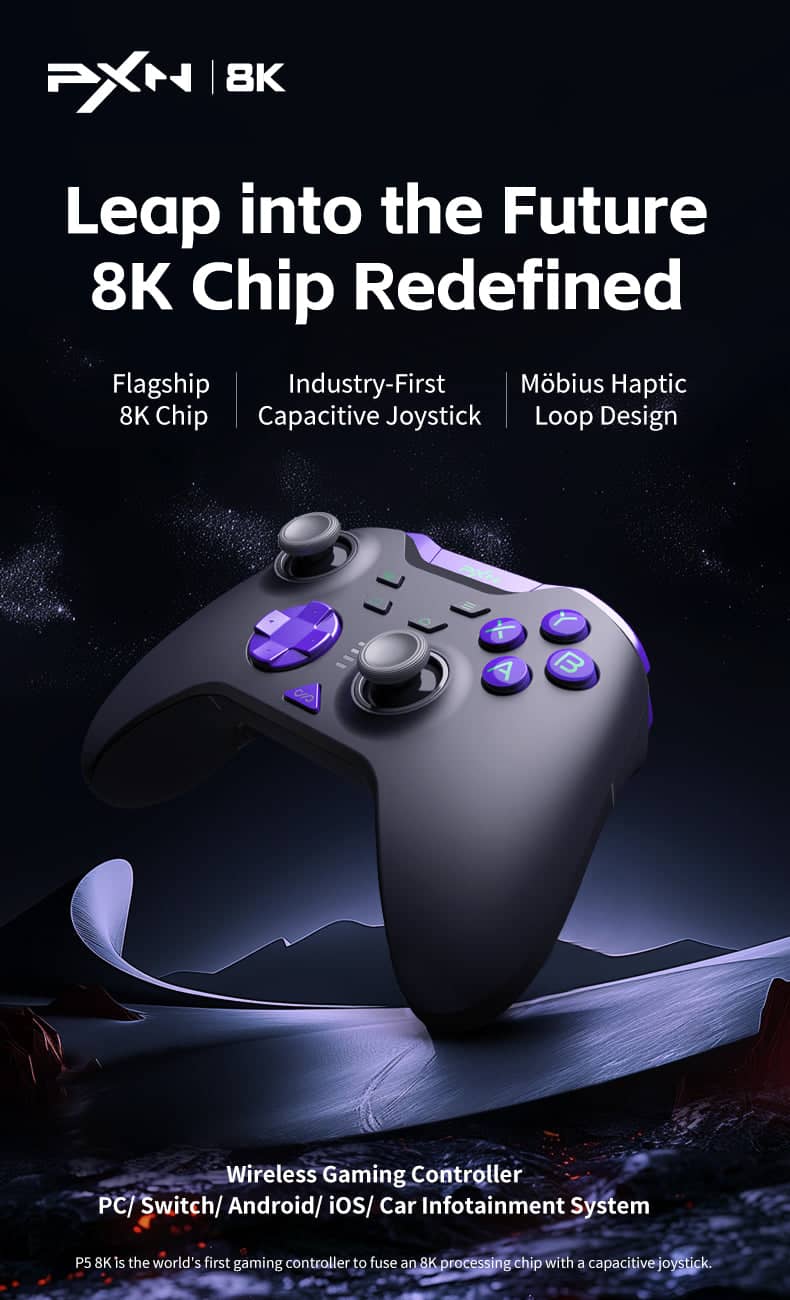Tay cầm chơi game không dây PXN P5 8K Màu Đen Pha Tím 1