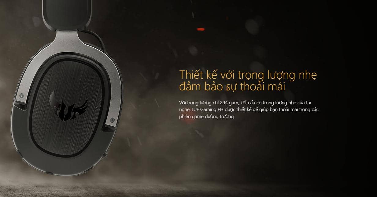 Tai nghe chơi game TUF Gaming H3 Đen Xám ảnh 5