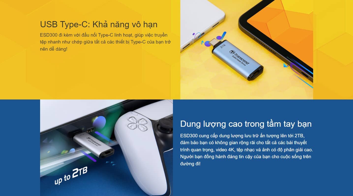 Ổ cứng di động Portable SSD Transcend ESD300