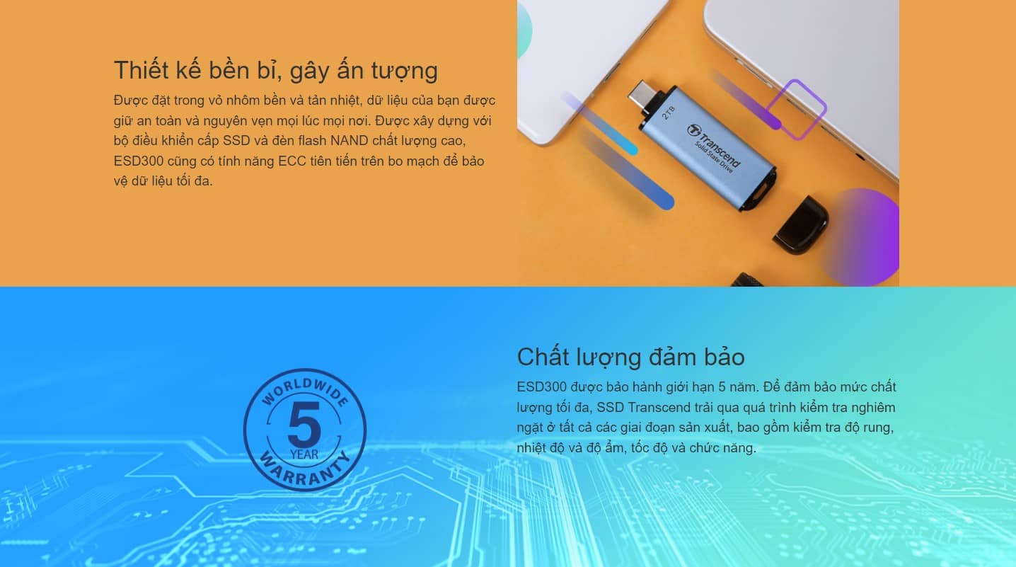 Ổ cứng di động Portable SSD Transcend ESD300