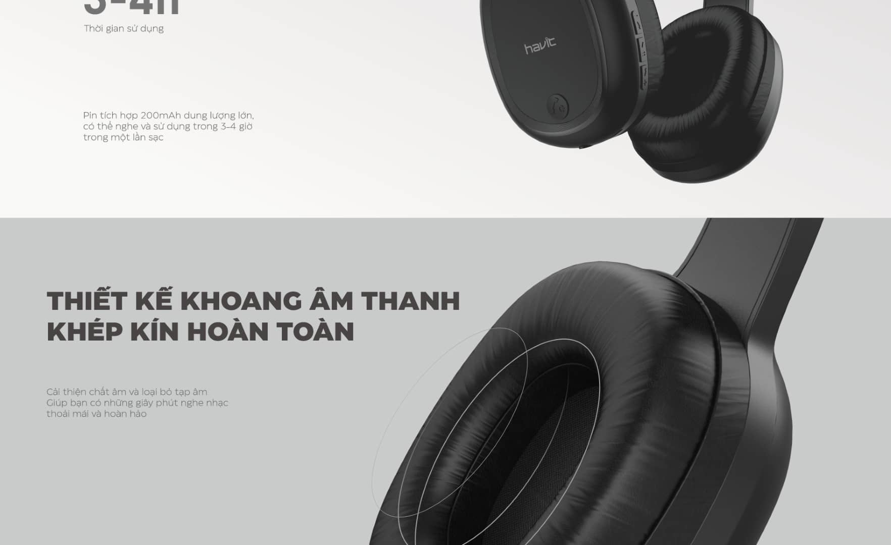 Tai nghe Bluetooth Havit H2590BT PRO