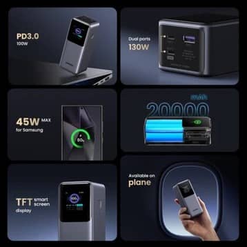 Pin sạc dự phòng Ugreen PB721 Power Bank 20.000mAh 130W 2