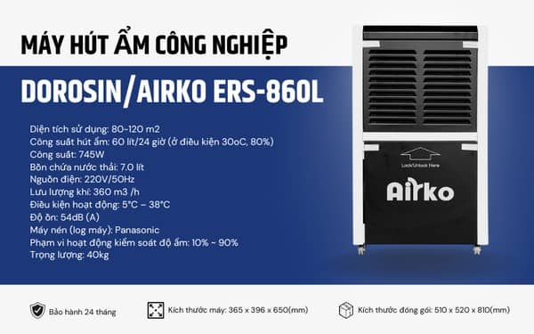 Máy hút ẩm công nghiệp Dorosin ER-860L 3