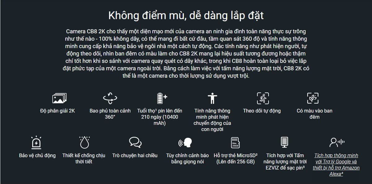 Camera EZVIZ CS-HB8 (2K/Có pin/Wifi/4M)