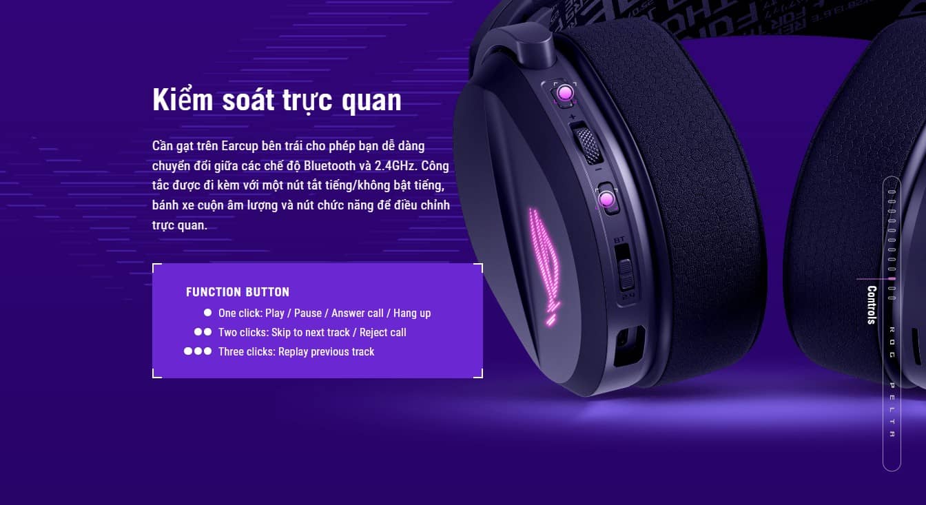 Tai nghe không dây Gaming Asus ROG Pelta 9