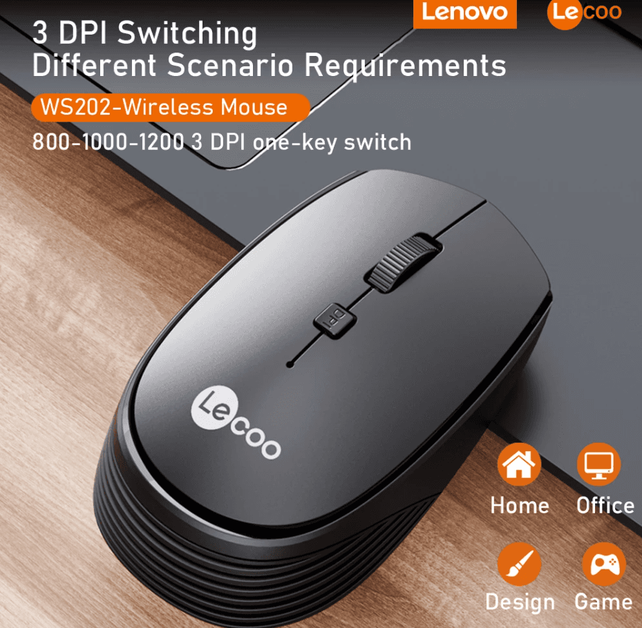 Chuột không dây Lecoo WS202 xanh lục (USB) 4