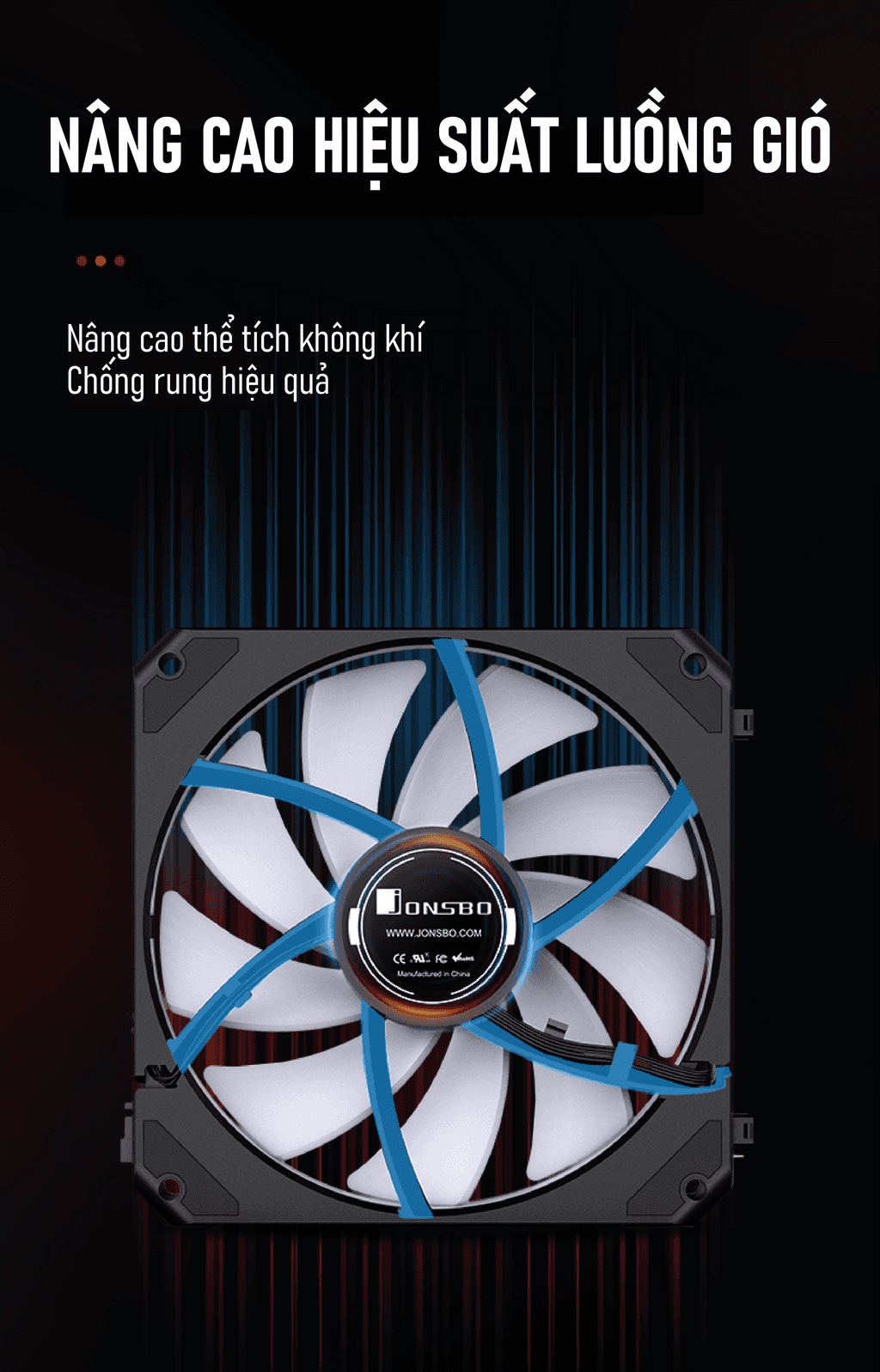 Fan Case Tản Nhiệt JONSBO ZG-120BR Black (3IN1/ FAN ĐẢO NGƯỢC/ GHÉP NỐI KHÔNG DÂY)