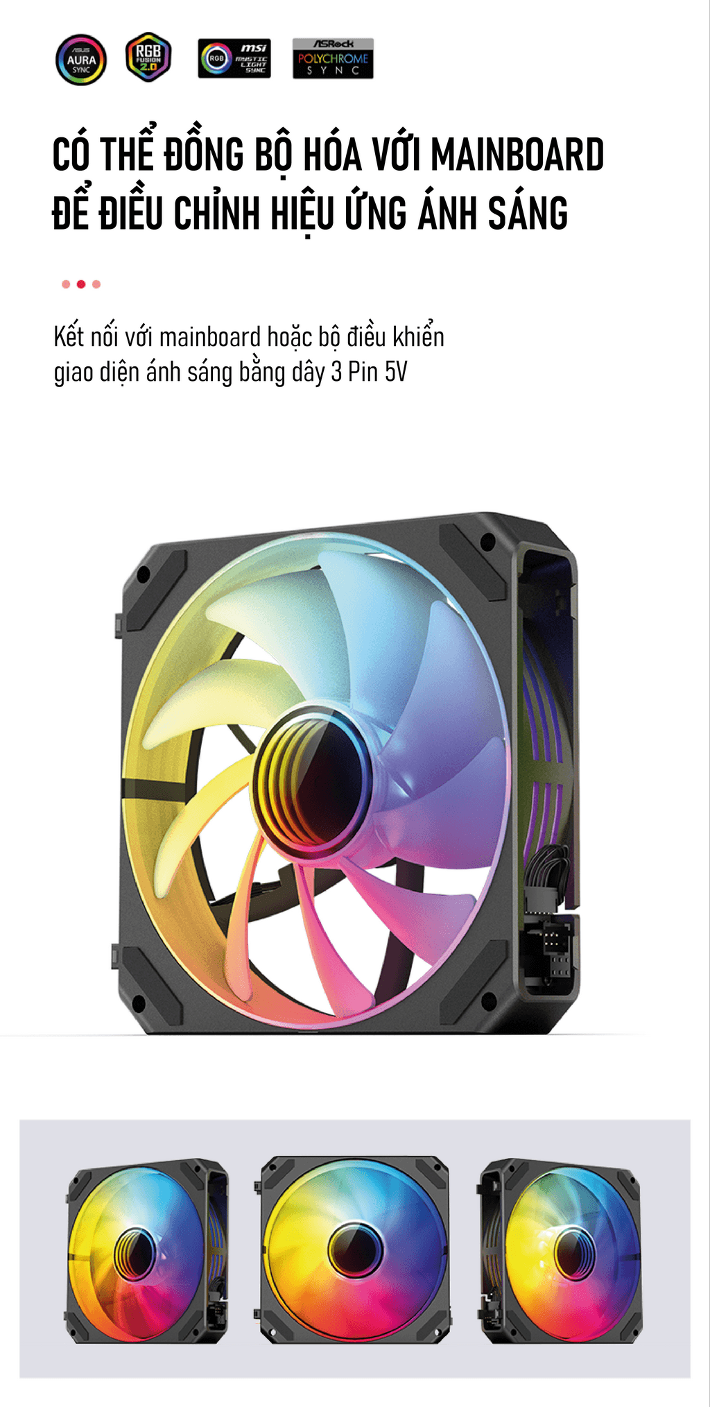 Fan Case Tản Nhiệt JONSBO ZG-120BR Black (3IN1/ FAN ĐẢO NGƯỢC/ GHÉP NỐI KHÔNG DÂY)