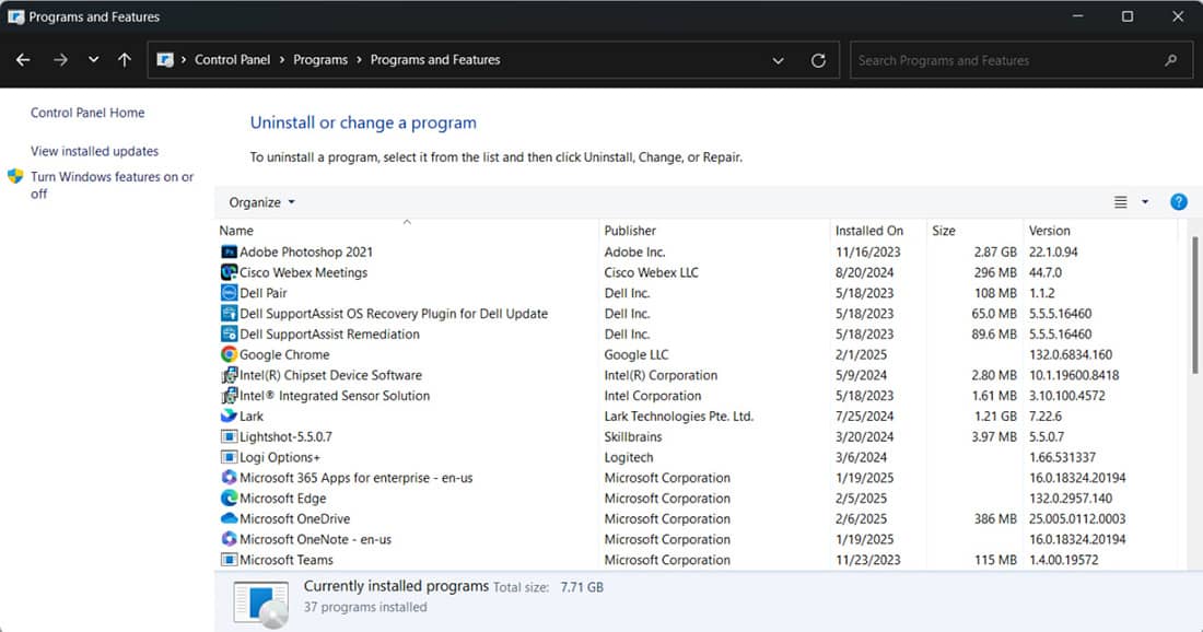 Gỡ bỏ các phần mềm không cần thiết