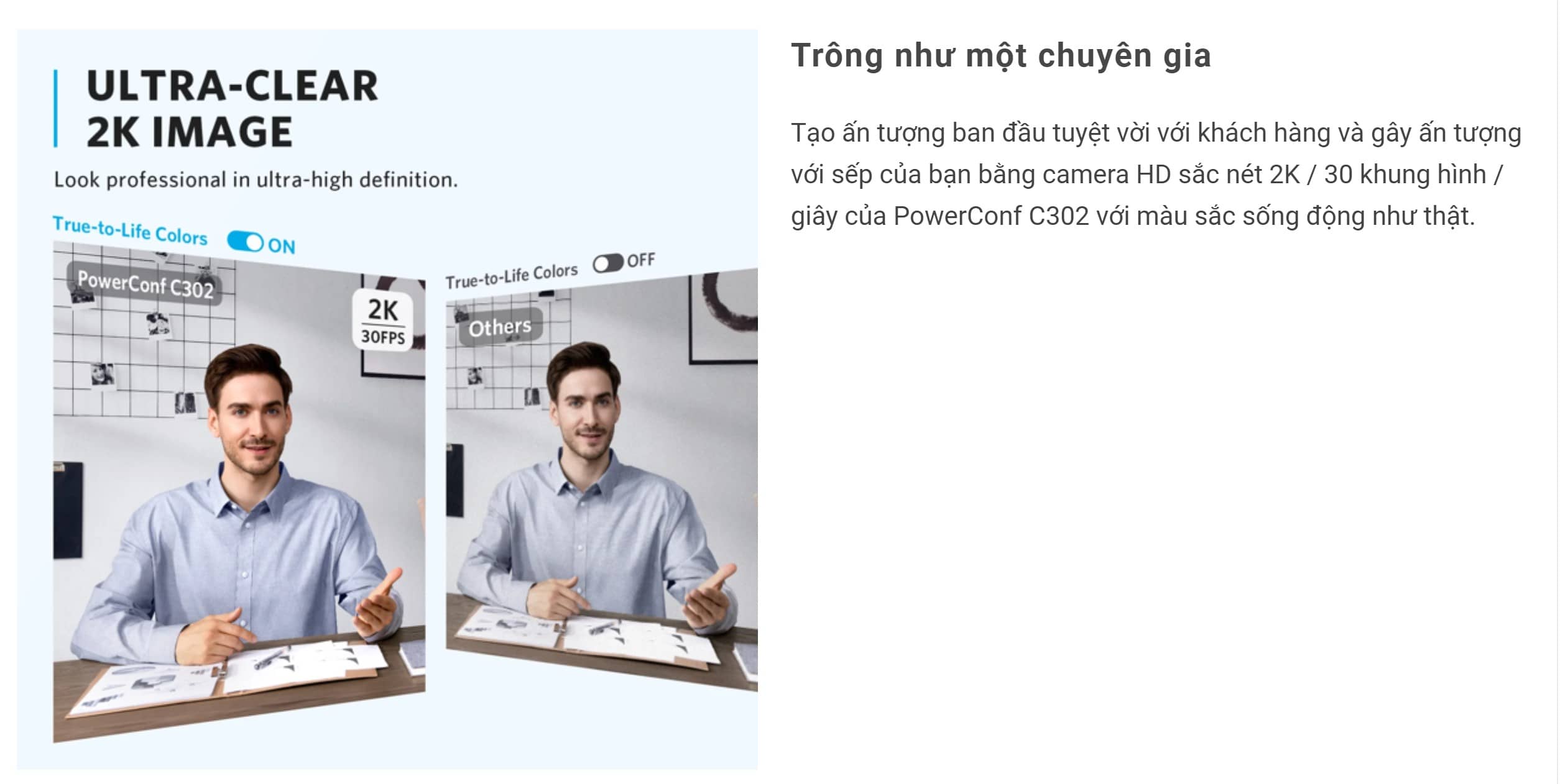 Webcam Anker PowerConf C302 - A3362 - Màu đen