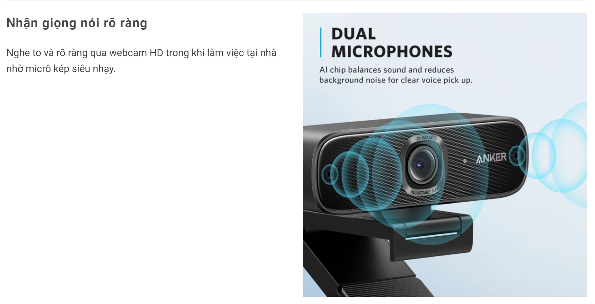 Webcam Anker PowerConf C302 - A3362 - Màu đen