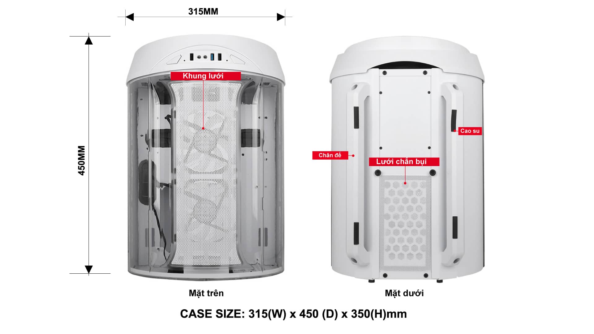 Vỏ Case VSP E-ROG ES6 White (Mid Tower / Màu Trắng)
