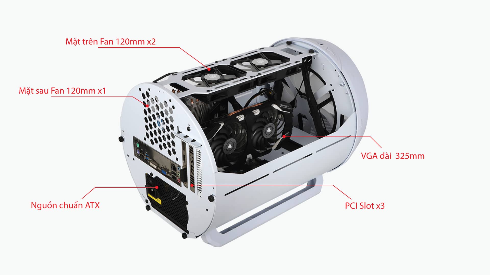 Vỏ Case VSP E-ROG ES6 White (Mid Tower / Màu Trắng)