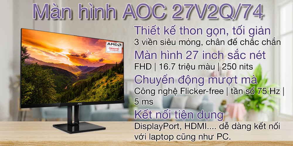 Màn hình AOC 27V2Q/74 1