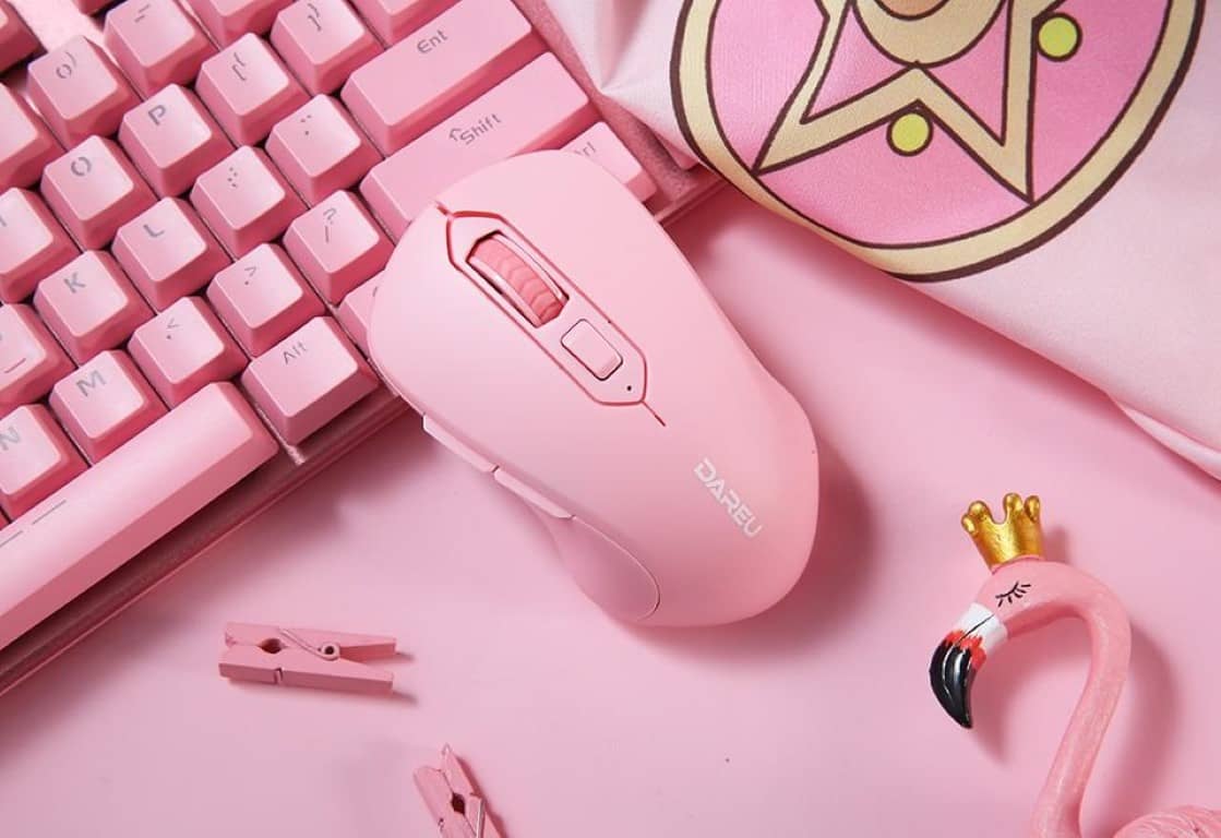 Chuột không dây Dareu LM115G hồng (USB)