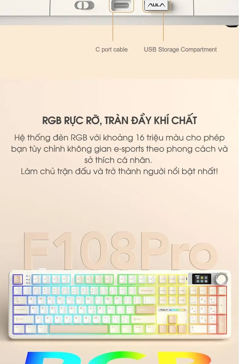Bàn phím cơ gaming AULA F108 Pro  19