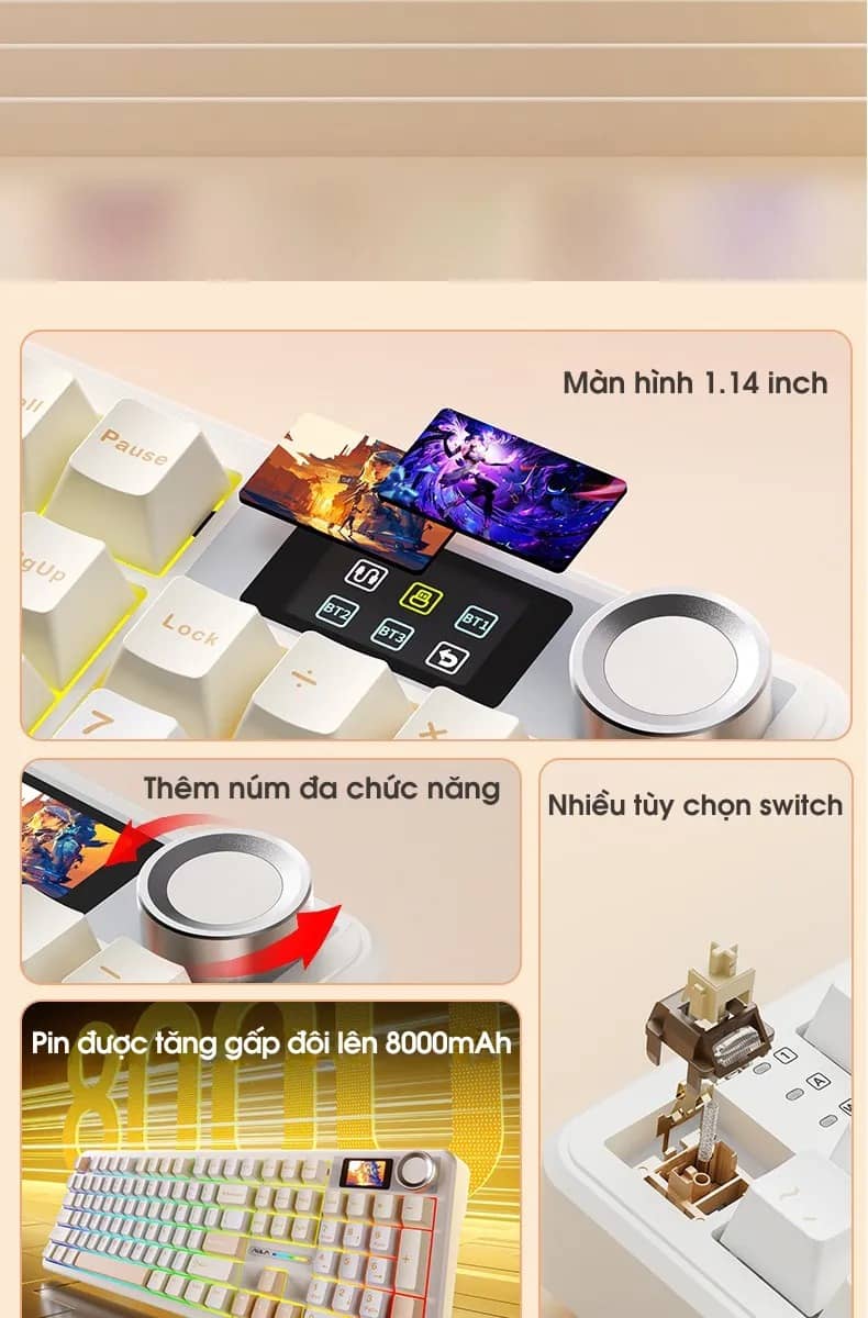 Bàn phím cơ gaming AULA F108 Pro 2