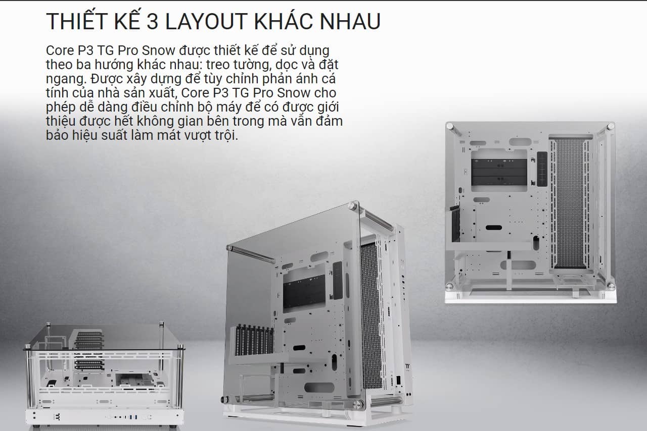 Case Thermaltake Core P3 TG Pro Snow ( Mid Tower/ Màu Trắng )