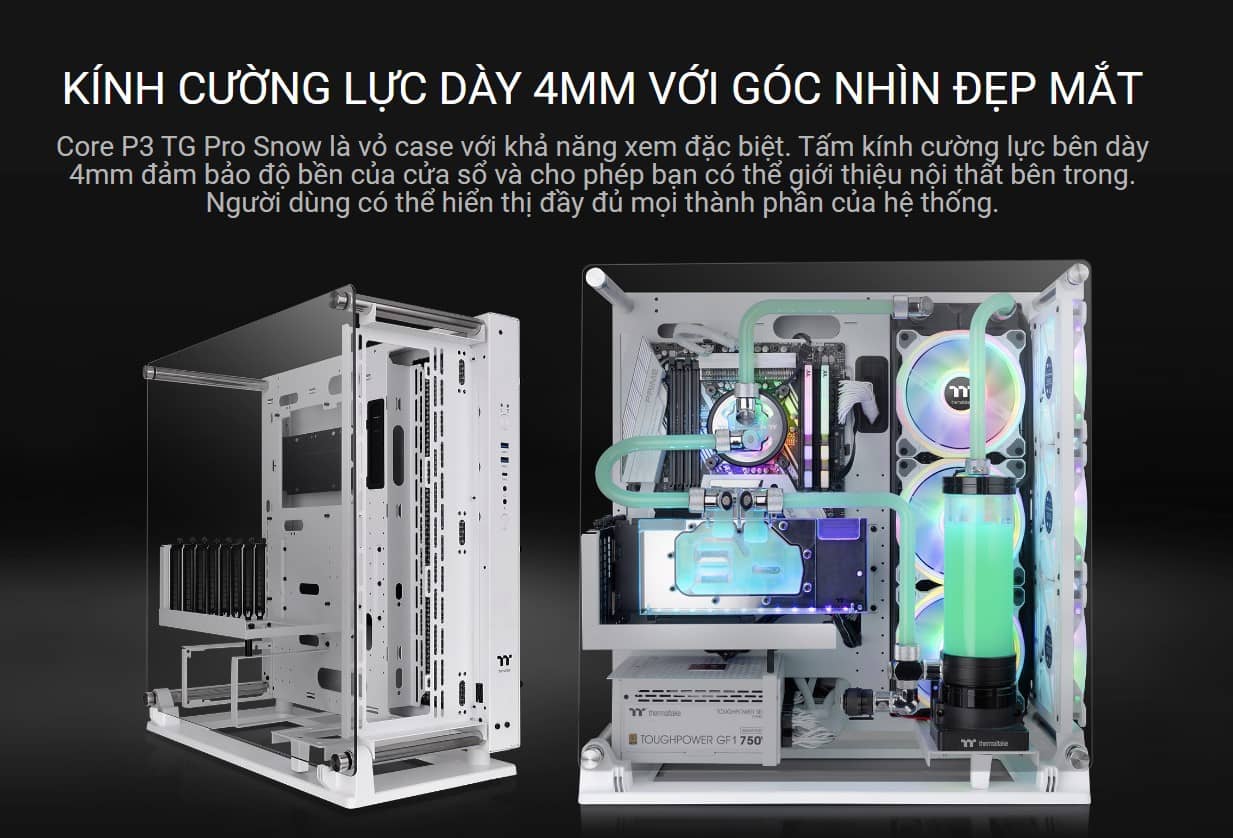 Case Thermaltake Core P3 TG Pro Snow ( Mid Tower/ Màu Trắng )