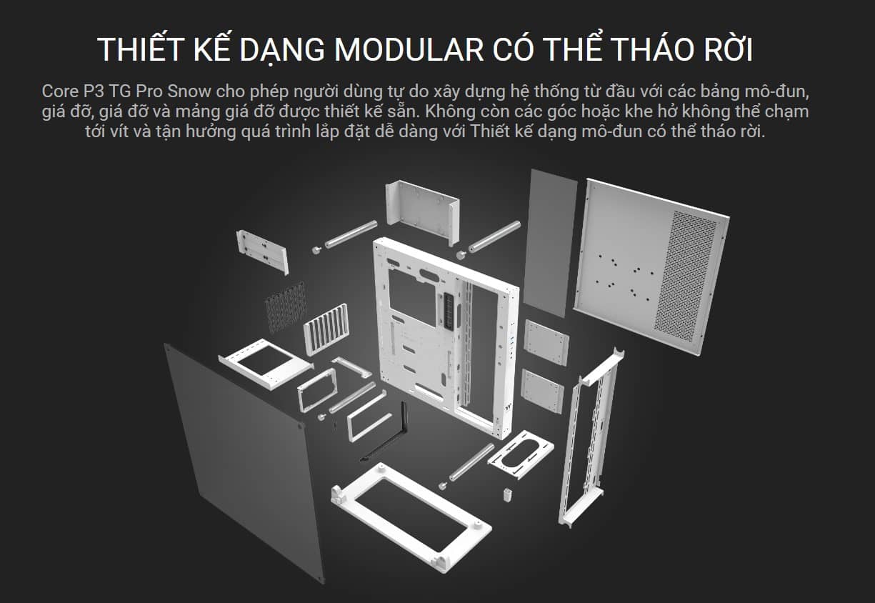 Case Thermaltake Core P3 TG Pro Snow ( Mid Tower/ Màu Trắng )