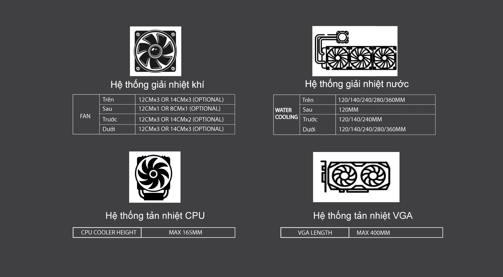Vỏ Case VSP X1 EXTREME GAMING (Mid Tower/Màu Đen)