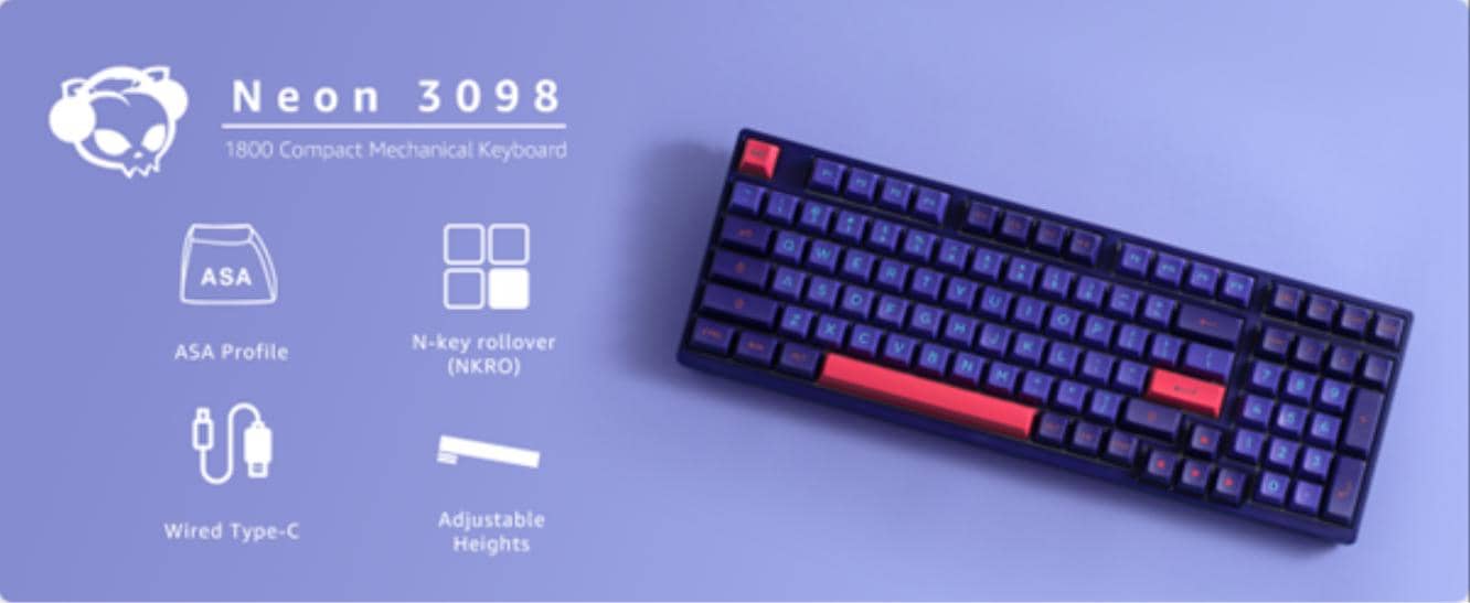 Bàn phím cơ AKKO 3098 Neon Cream Yellow Pro