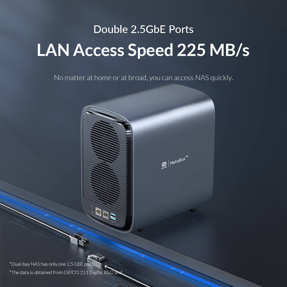 Thiết bị lưu trữ mạng Orico 2 bay - MetaBox - HS200-EU-GY-BP ảnh 4