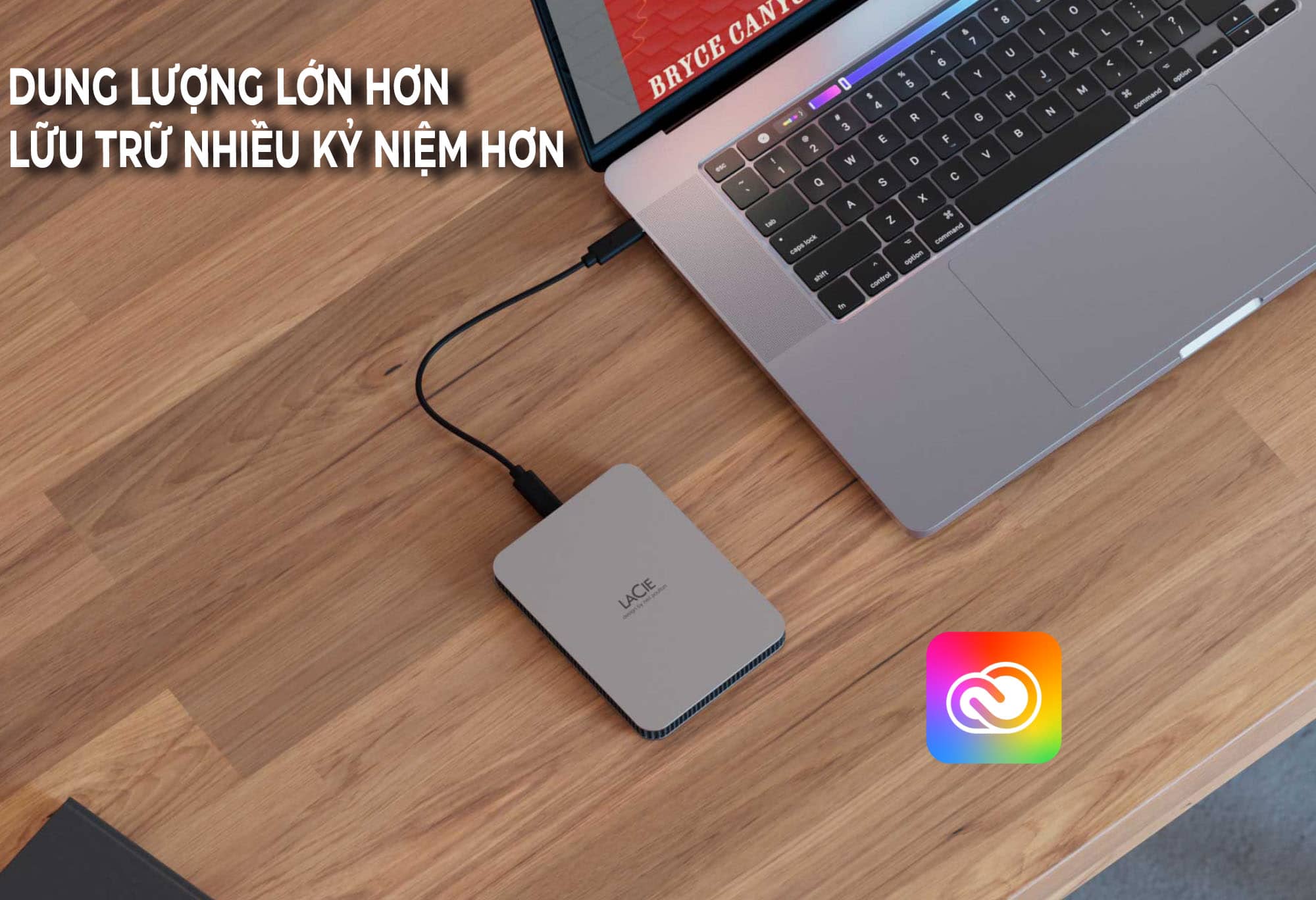 Ổ cứng di động USB-C USB 3.2 Gen1 LaCie Munich Mobile Drive Màu Bạc