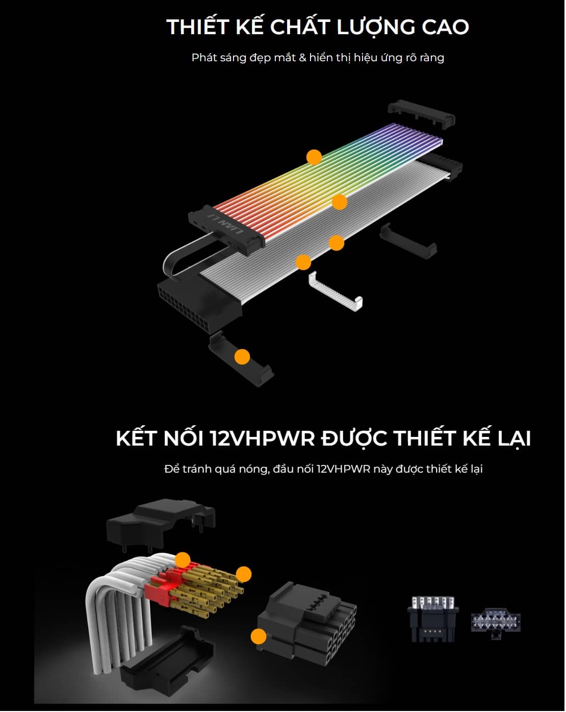 Dây nguồn nối dài cho card đồ hoạ Lian Li Strimer Plus V2