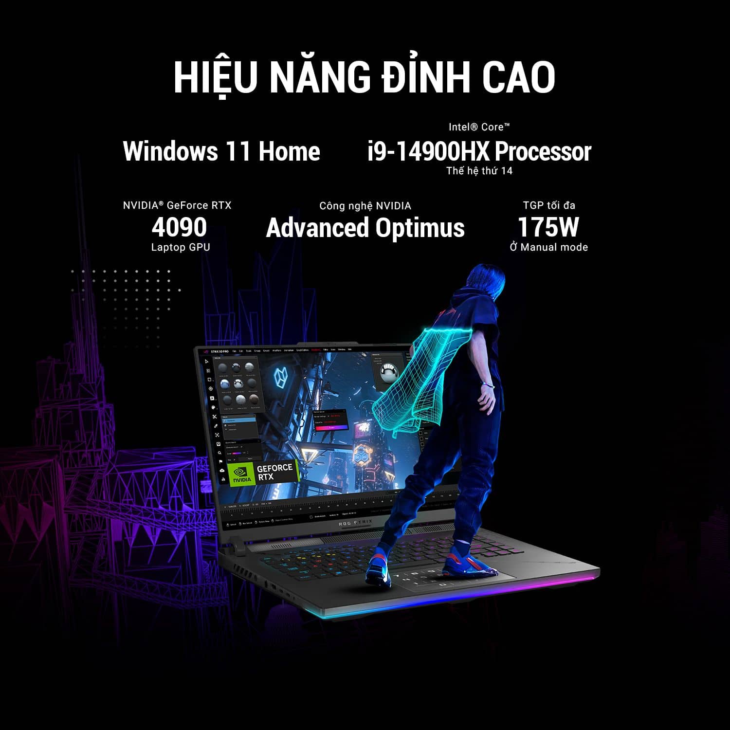 Laptop Asus Gaming ROG Strix G814JIR-N6007W