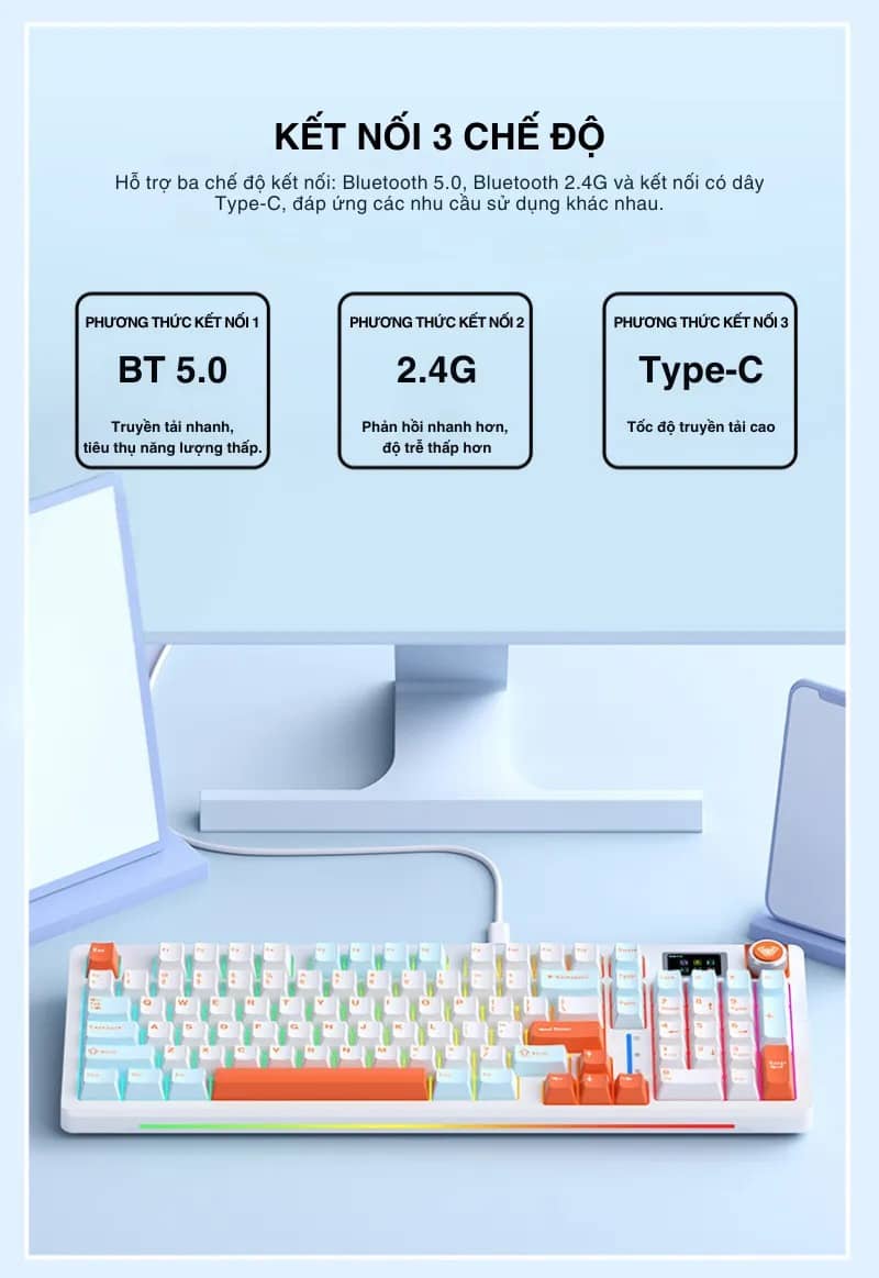 Bàn phím cơ gaming AULA S98 Pro 14