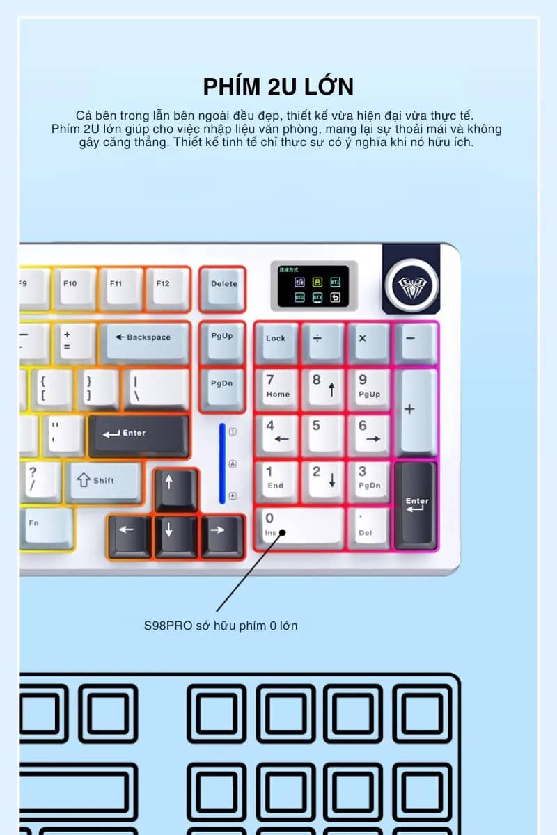 Bàn phím cơ gaming AULA S98 Pro 18