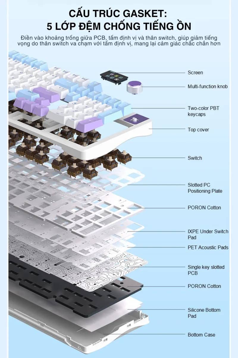 Bàn phím cơ gaming AULA S98 Pro 5