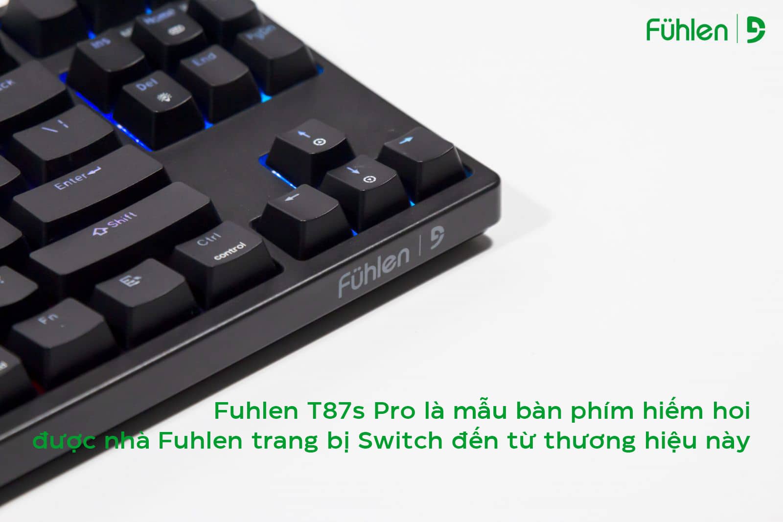 Bàn phím cơ không dây Fuhlen T87S Pro White