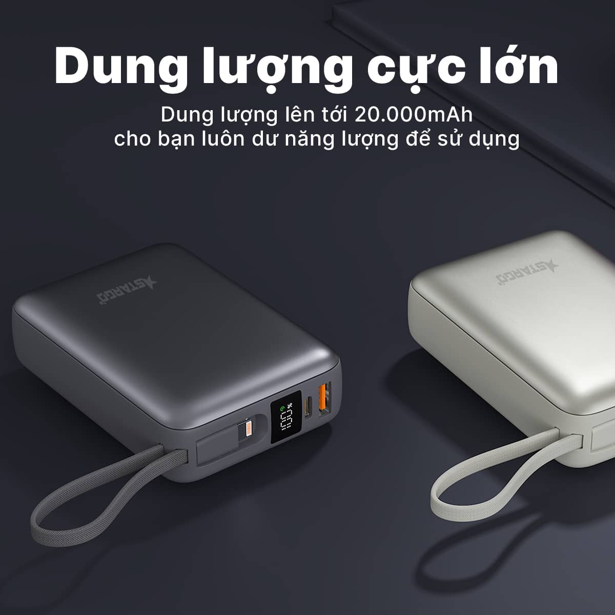 Pin sạc dự phòng Stargo Star X2 20000mAh 22.5W Màu Xám 2