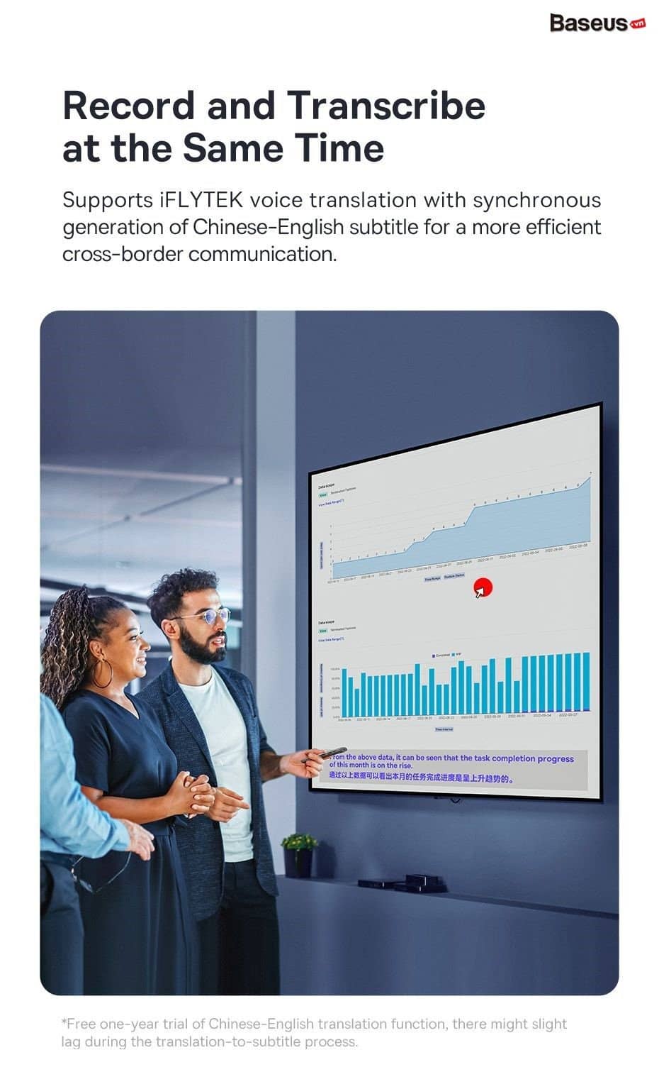 Bút trình chiếu Baseus Orange Dot AI Wireless Presenter (Red Laser)(Charging) Grey 5