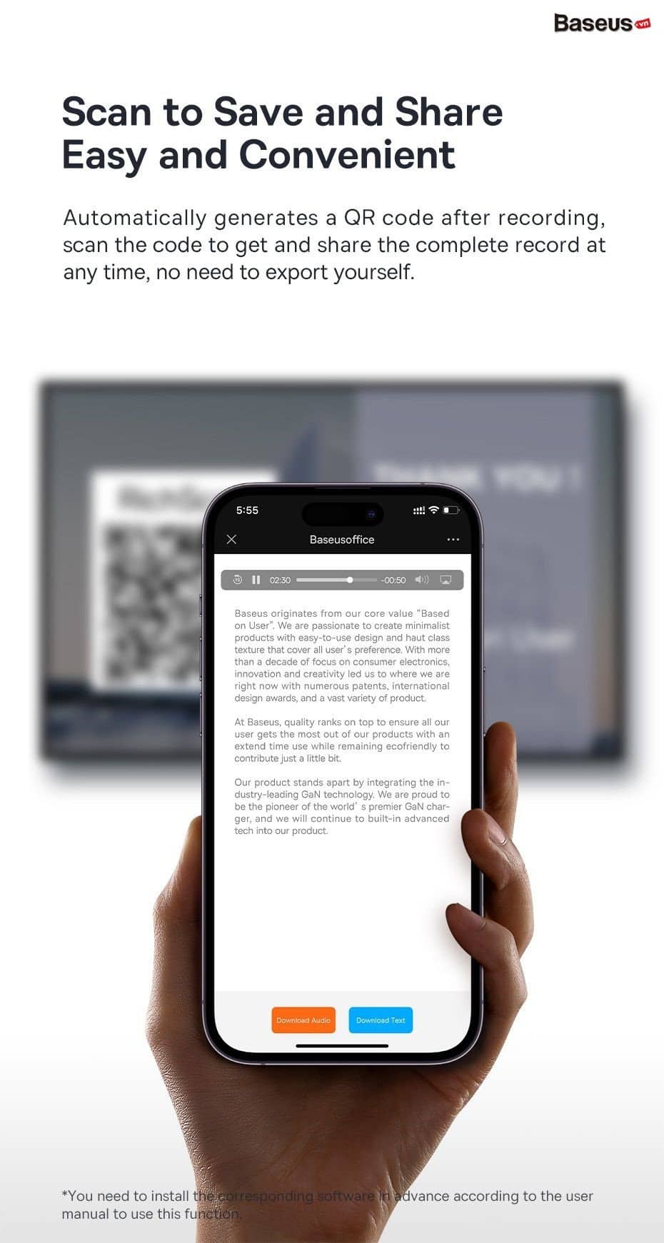 Bút trình chiếu Baseus Orange Dot AI Wireless Presenter (Red Laser)(Charging) Grey 6